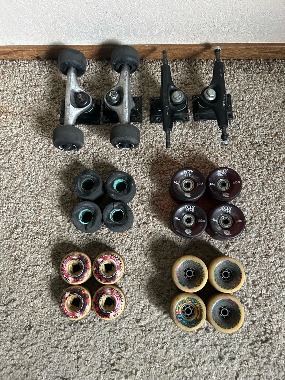 Various Mixed Lot of Skateboard Trucks and Wheels OJ Slime Balls Darkstar Used